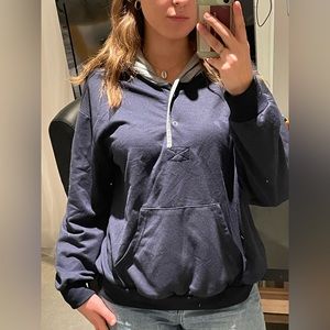 Blue and grey hoodie